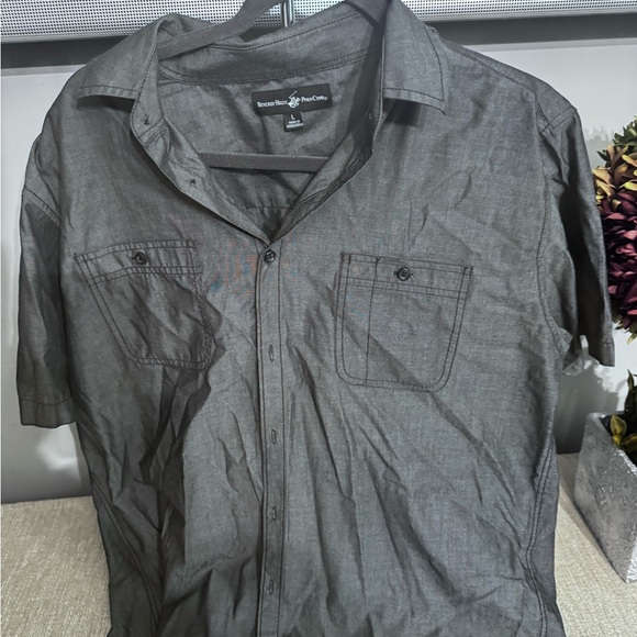 Beverly Hills Polo Club Other - Beverly Hills Polo Club Men’s Short Sleeve Button-Up Shirt – Gray, Size L